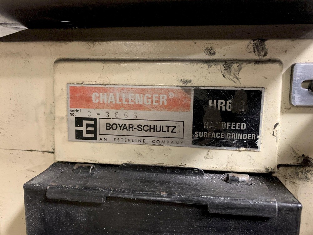 Boyar-Schultz "Challenger" HR618 Roller Way Hand Feed Surface Grinder, S/N C-366