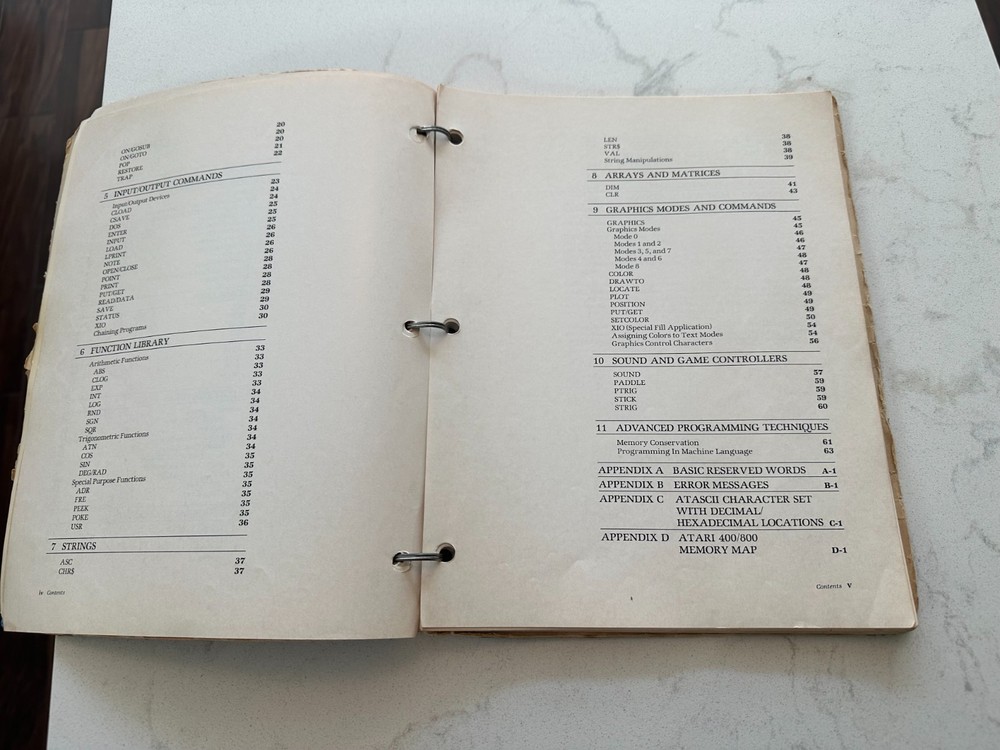 Atari 400/800 Personal Computer BASIC Reference Manual Vintage Computer Book