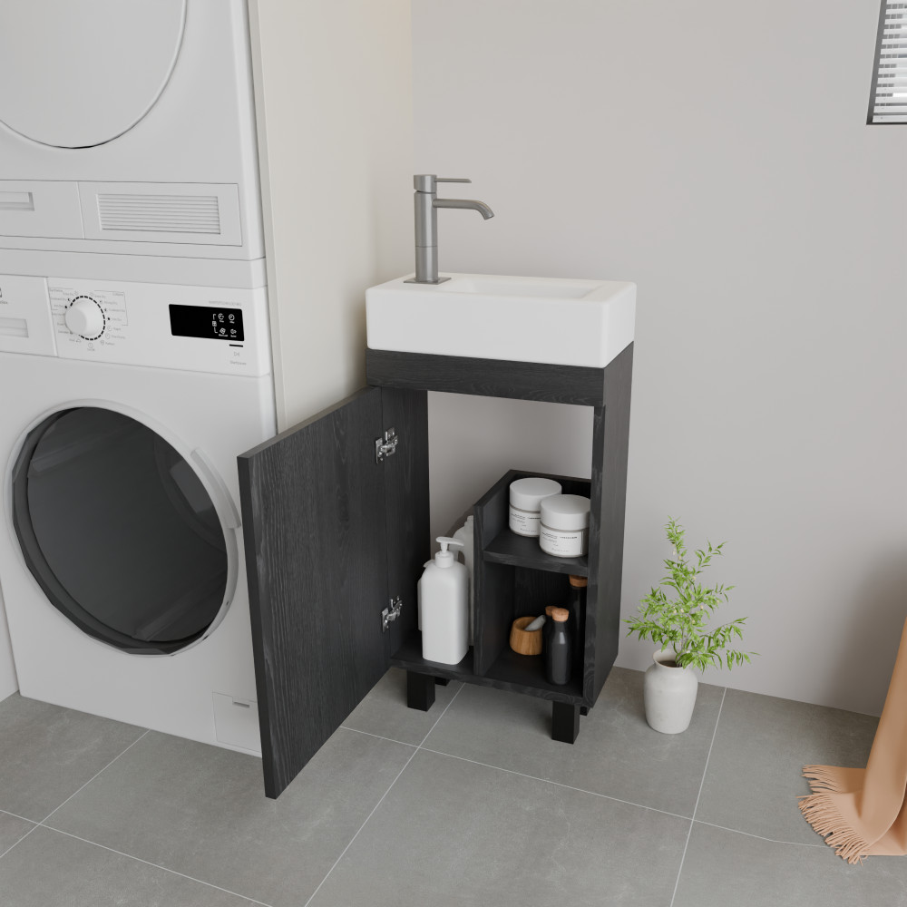 Small Space Freestanding Bathroom Vanity Sink Combo Soft Close Storage Cabinet