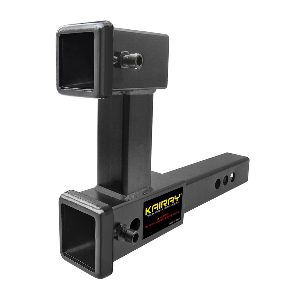 Double Hitch Receiver 2" Trailer Dual Hitch Extension Riser Adapter Extender
