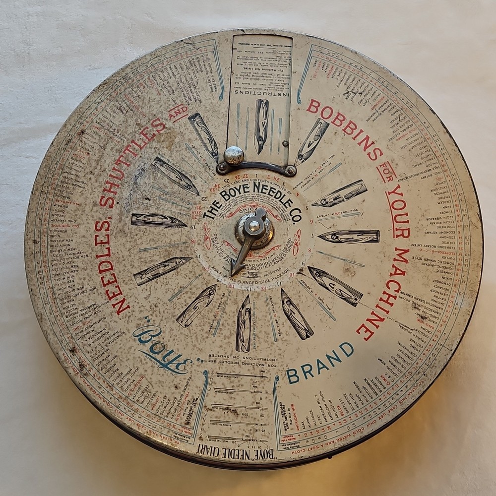 The Boye Needle Co. Needle, Shuttle & Bobbin Chart