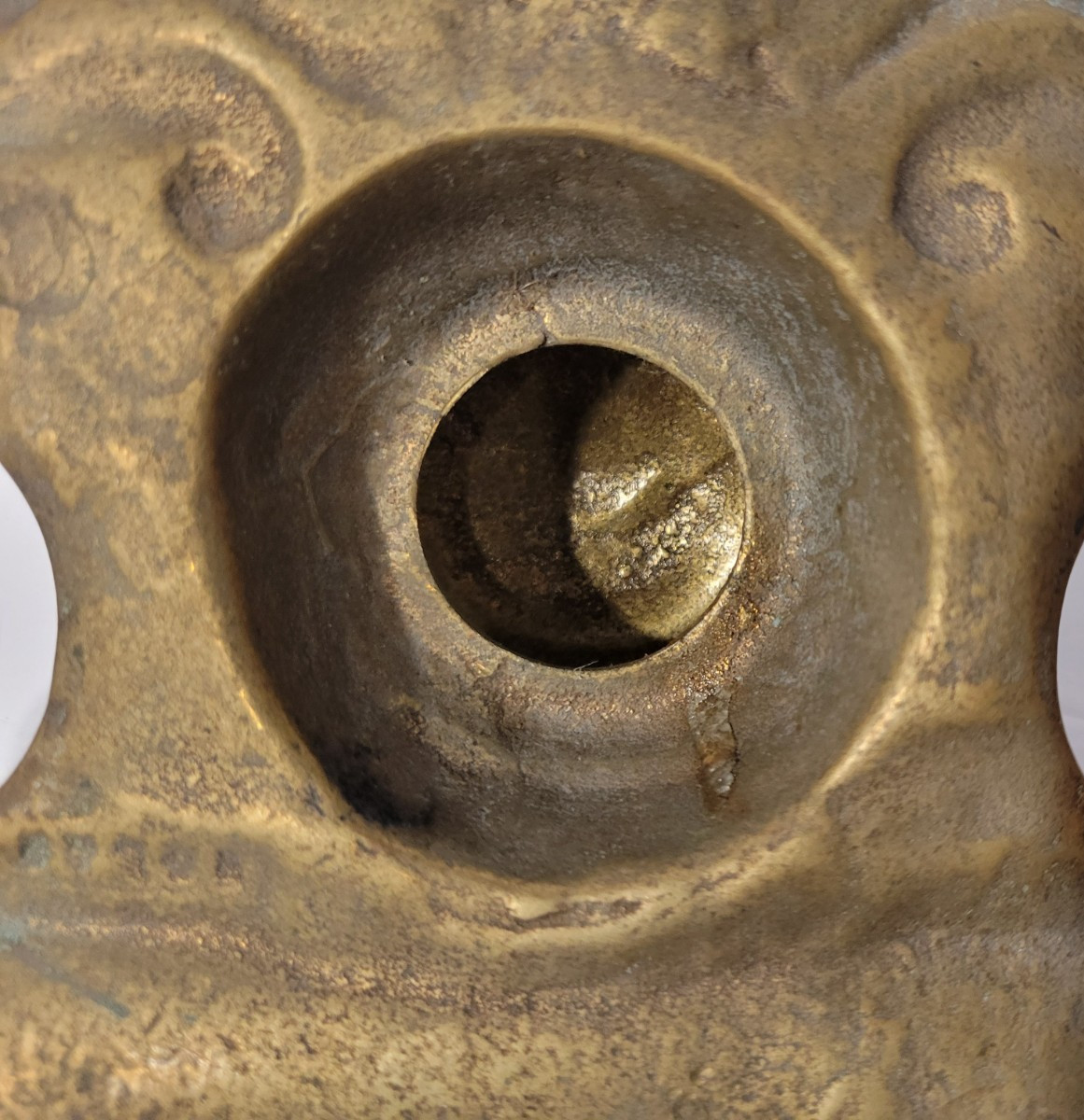 Antique Peerage Foral Brass Inkwell Heavy Made in England