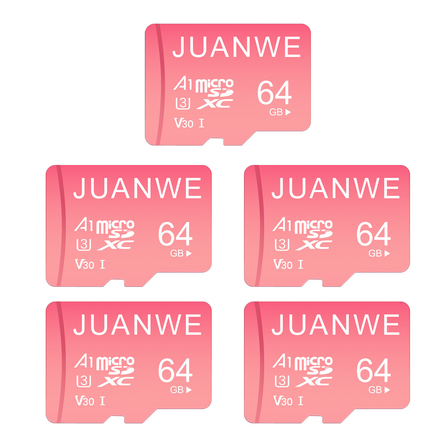 5/10 Pack 64GB Micro SD Card MicroSDXC UHS-I Memory Card for 4K Video Recording