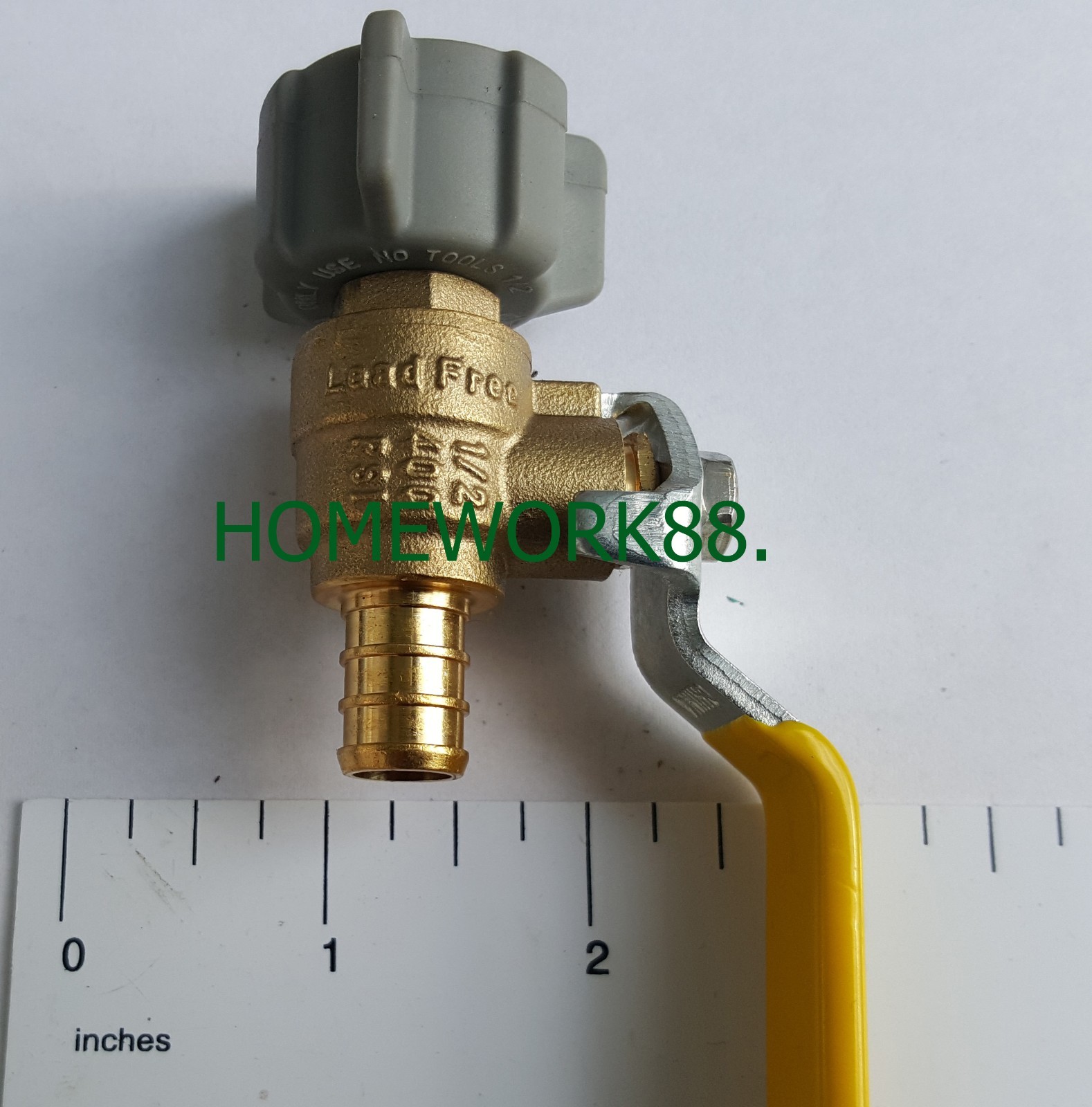 1 PIECE - 1/2" PEX X 1/2" FEMALE NPT SWIVEL SHUT OFF BALL VALVE -LEAD FREE BRASS