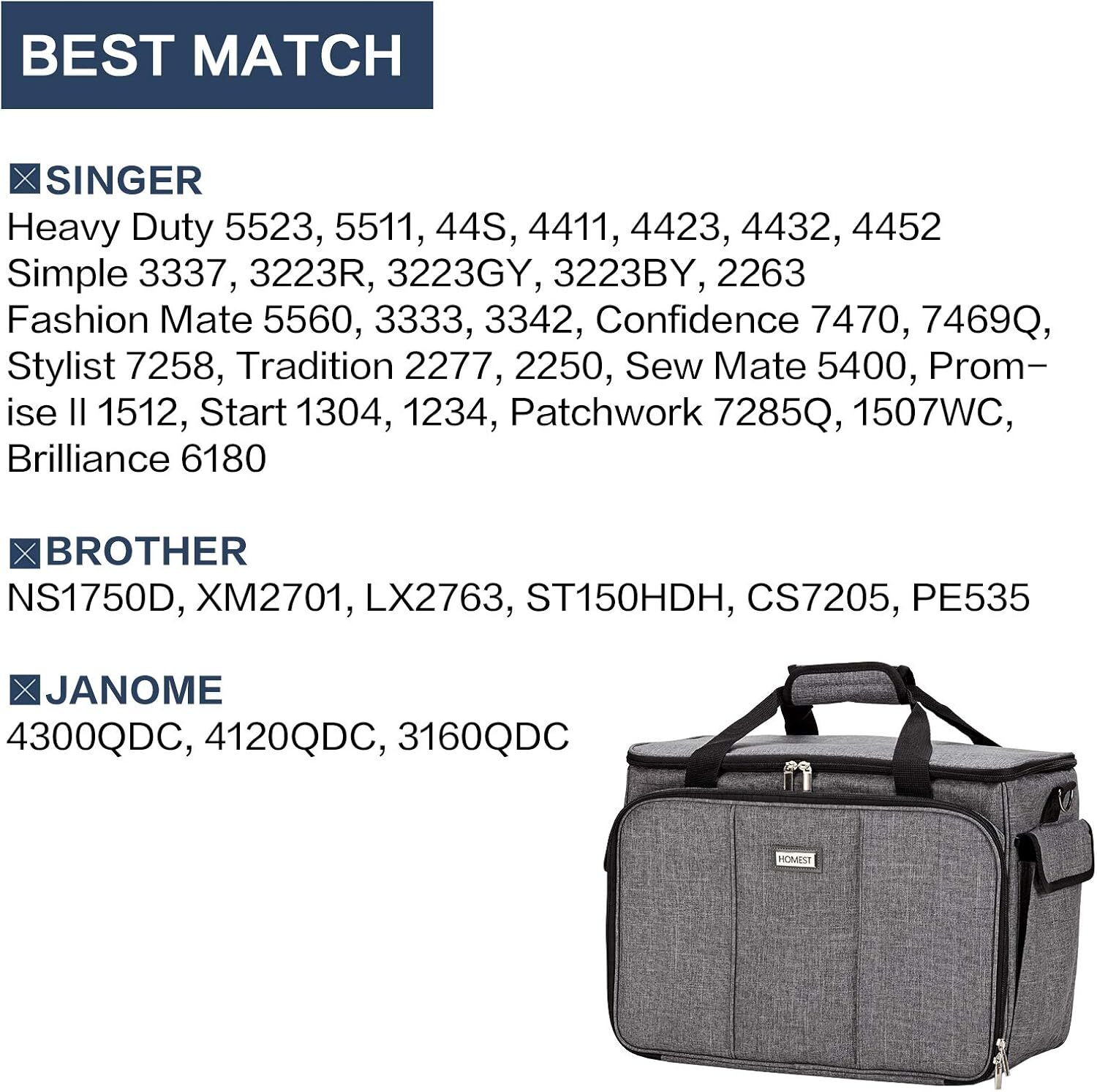 Singer Universal Sewing Machine Tote Storage Case Carry Bag