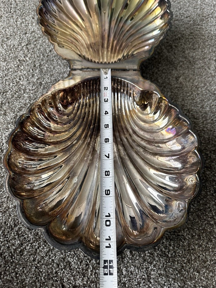 Vintage Eton Dolphin Handle Clam Shell Silver Plated Electrified BunWarmer