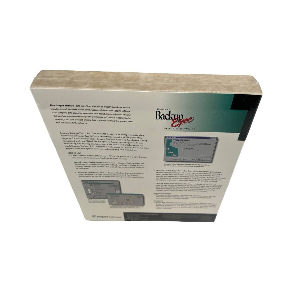 NEW Seagate Backup Exec Software for Windows 95 CD Sealed!