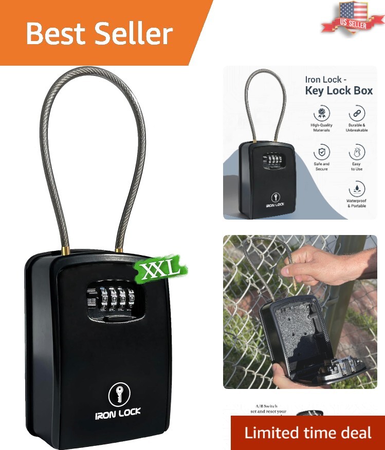 Versatile Key Storage Solution: Removable Cable Shackle Lockbox for All Settings