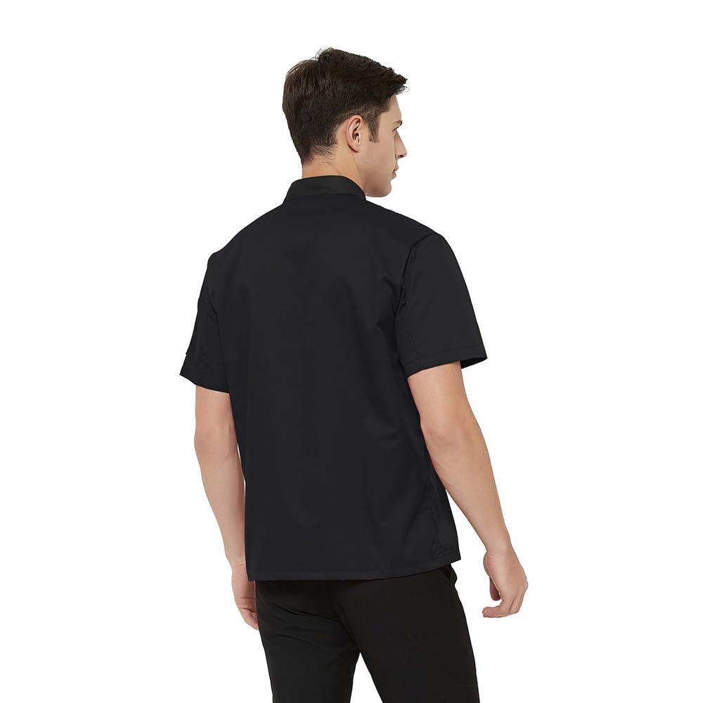 TOPTIE Short Sleeve Chef Coat Jacket Lightweight Button Chef Uniform