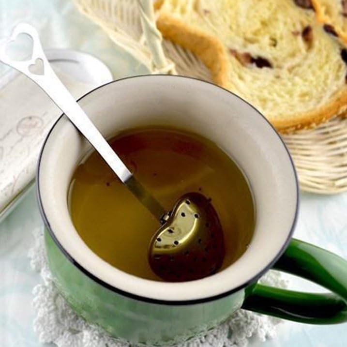 Silver Heart Shaped Tea Strainer with Handle,Tea Strainers Standard,