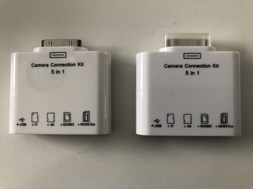TWO (2) Camera Connection Kits 5 in 1 Memory Card Reader For Apple iPad 2 3