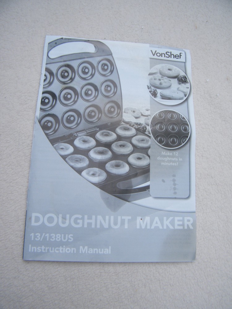 VonShef 12 Mini Doughnut Maker Donut Machine for Kid-Friendly Breakfast/Snacks