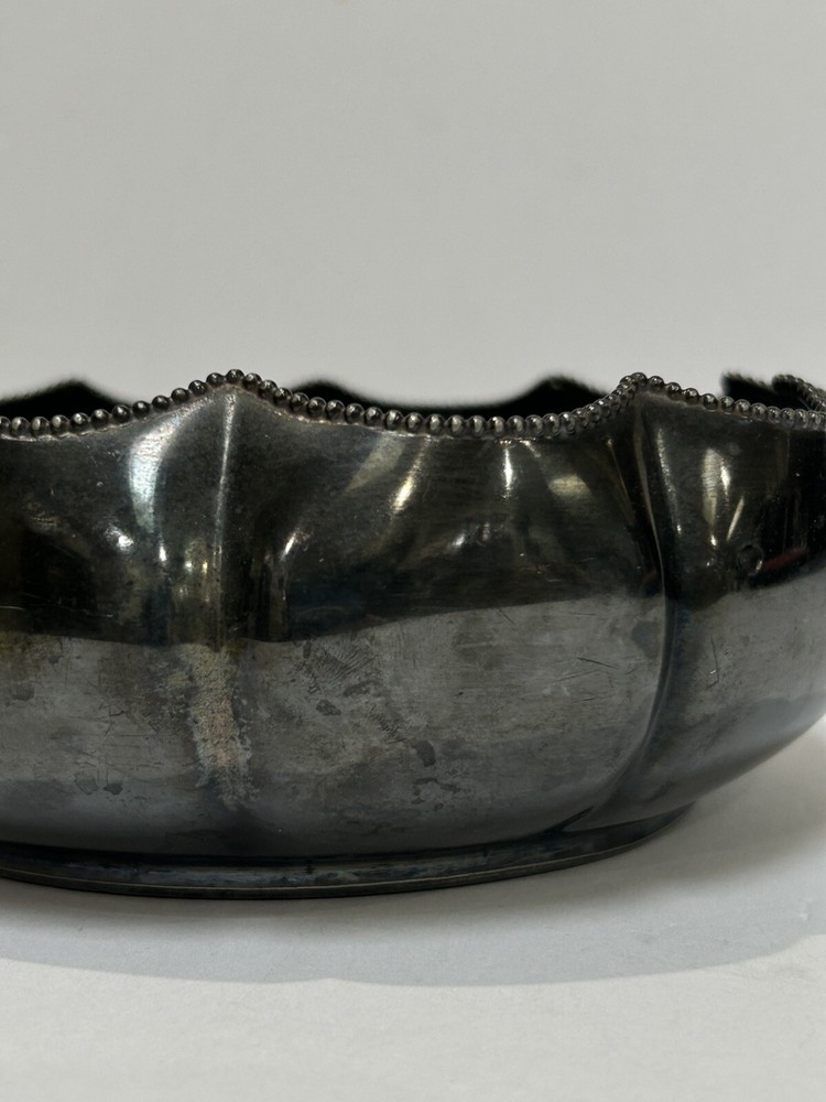 E. G. Webster & Son Quadruple Silver Plate Bowl, Server Antique Initials E.B