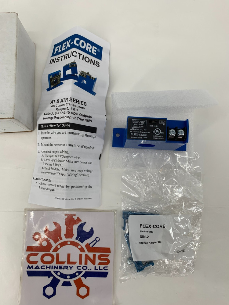 Flex-Core AT2-420-24L-FT Solid Core AC Current Transformer 0-100 0-150 & 0-200A