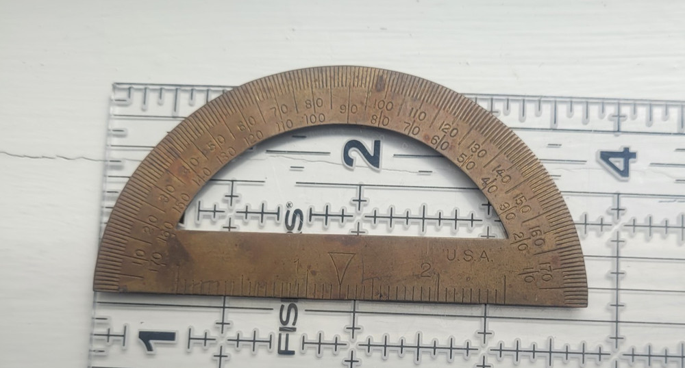 VTG Brass Protractor 1930s Semicircular