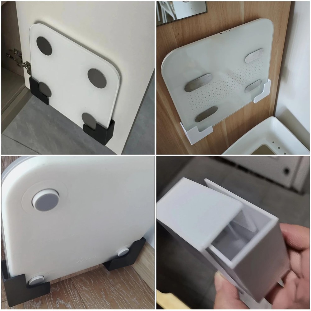 2 Pair Bathroom Scale Holder Wall Mount Bracket Self Adhesive Smart Scale Sta...