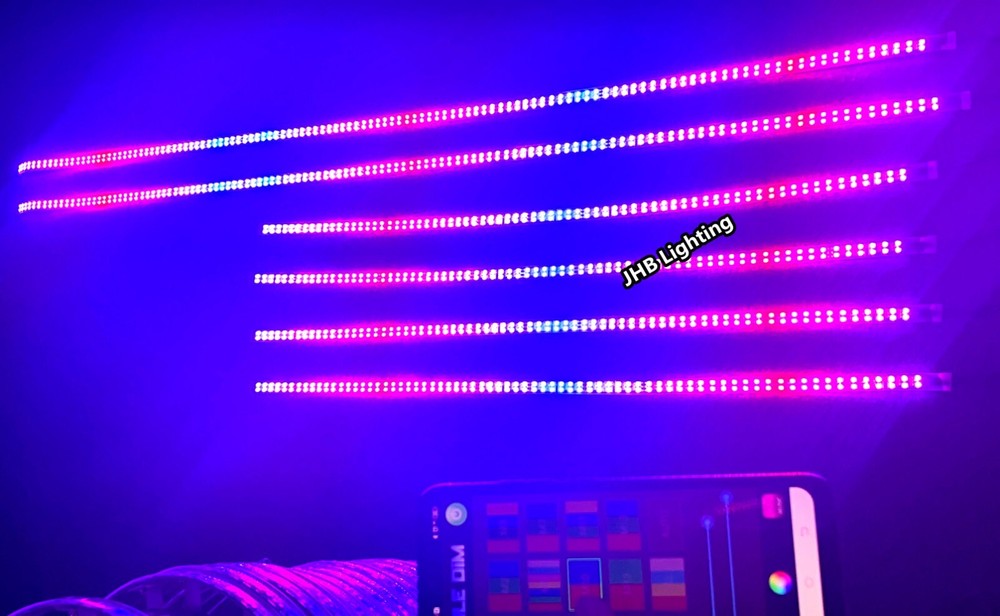 4PCS 4FT+2PCS 6.5FT KIT DOUBLE ROW Remote+APP CHASING Flow LED Strips Lights Kit