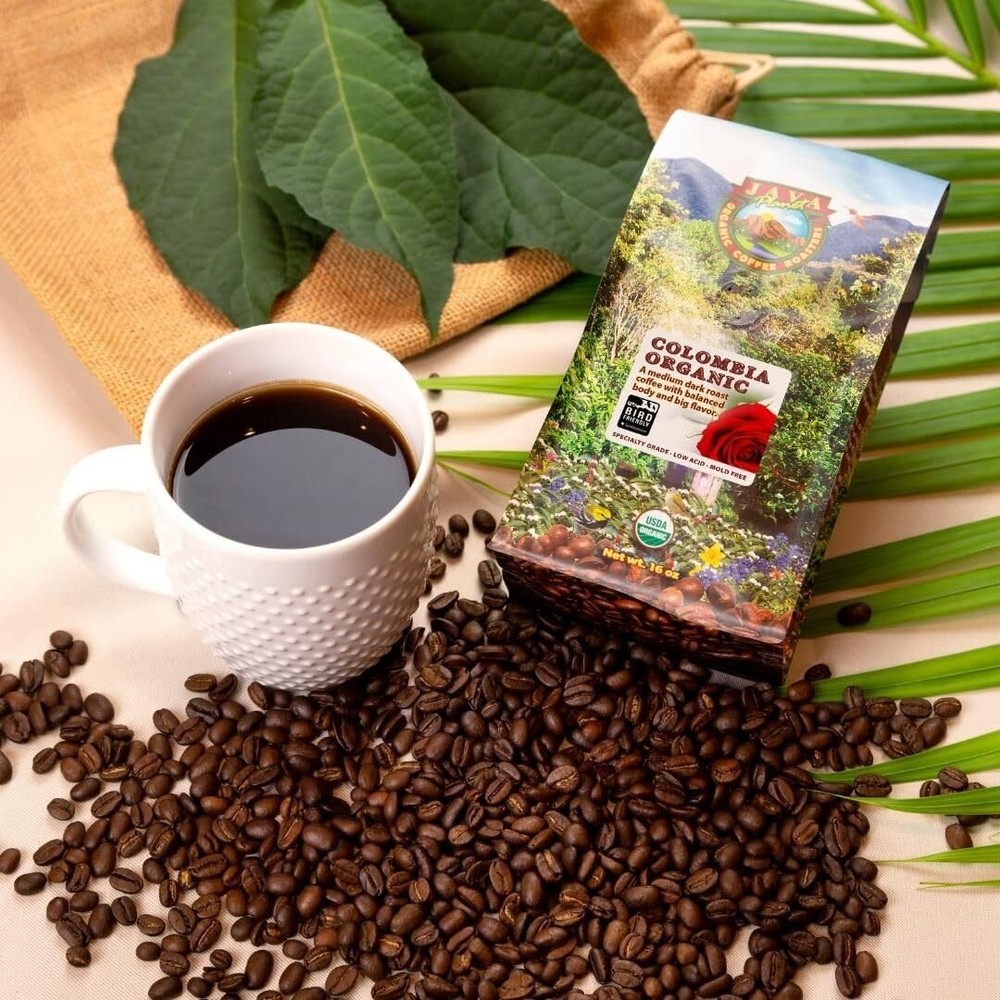 Java Planet Organic Colombian Coffee - Low Acid Medium Dark Roast 1LB