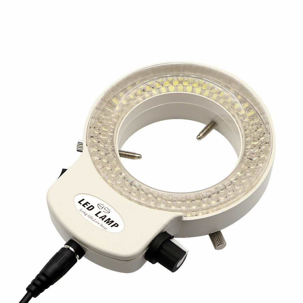 Adjustable 144 LED Bulb Microscope Ring Light Illuminator Lamp US Plug #LI