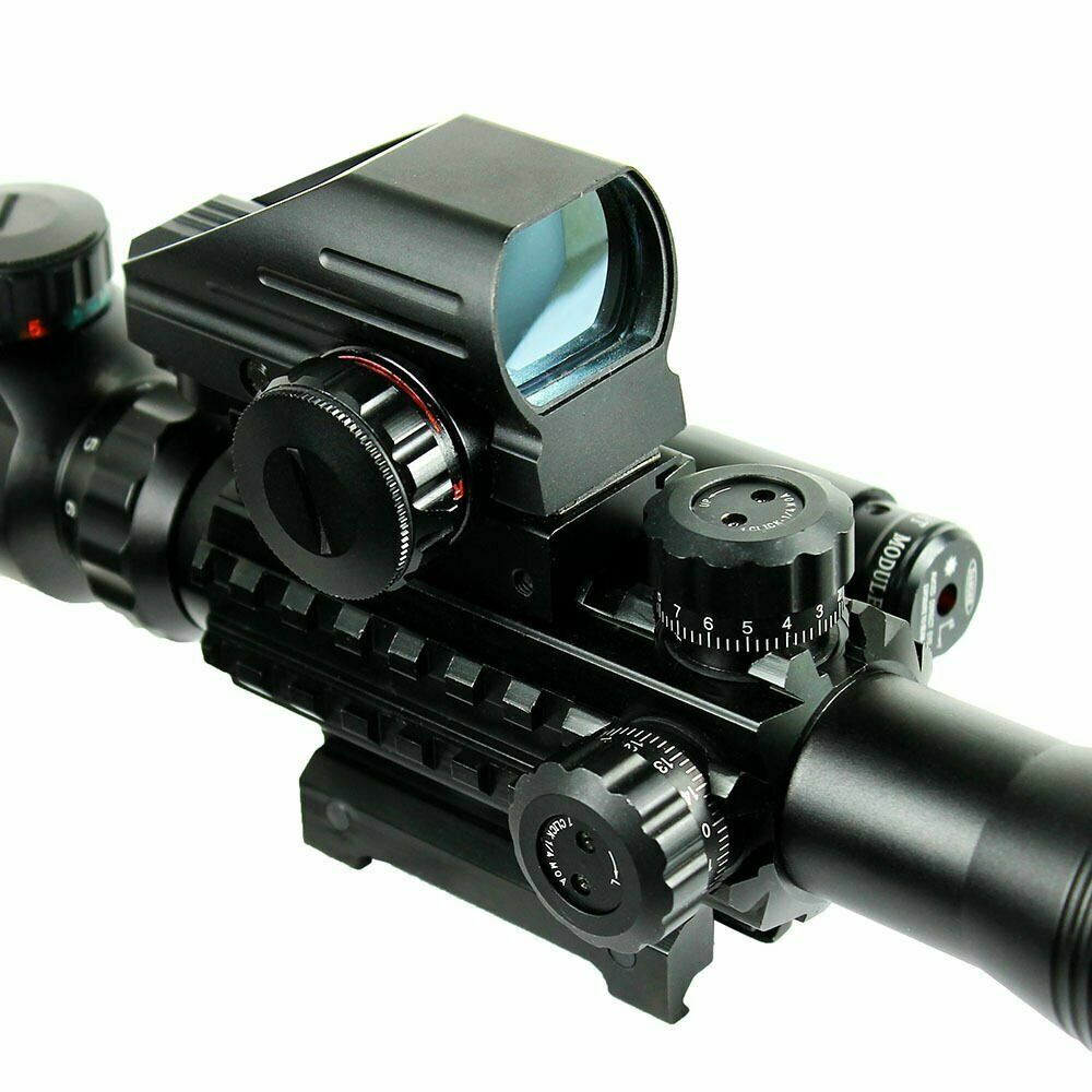 4-12X50 Rifle Scope R/G Mil-dot with Holographic Sight & Red Laser JG8
