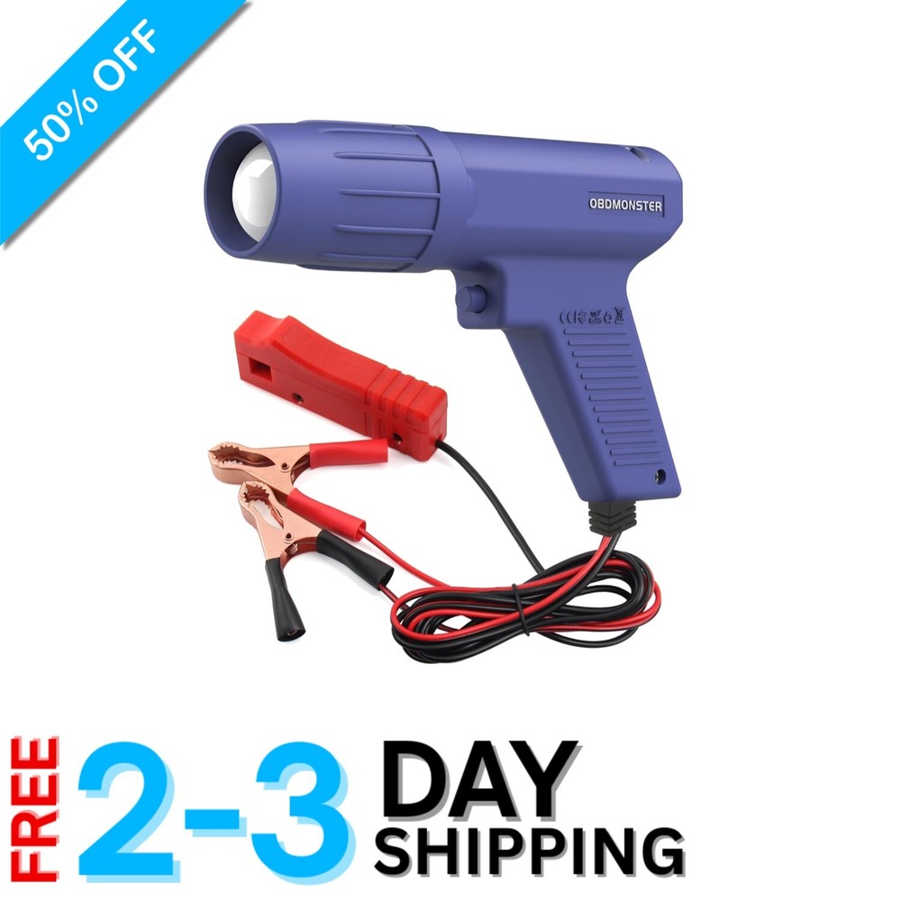 Strobe Timing Light Gun with Ergonomic Handle for Easy Engine Timing Adjustments