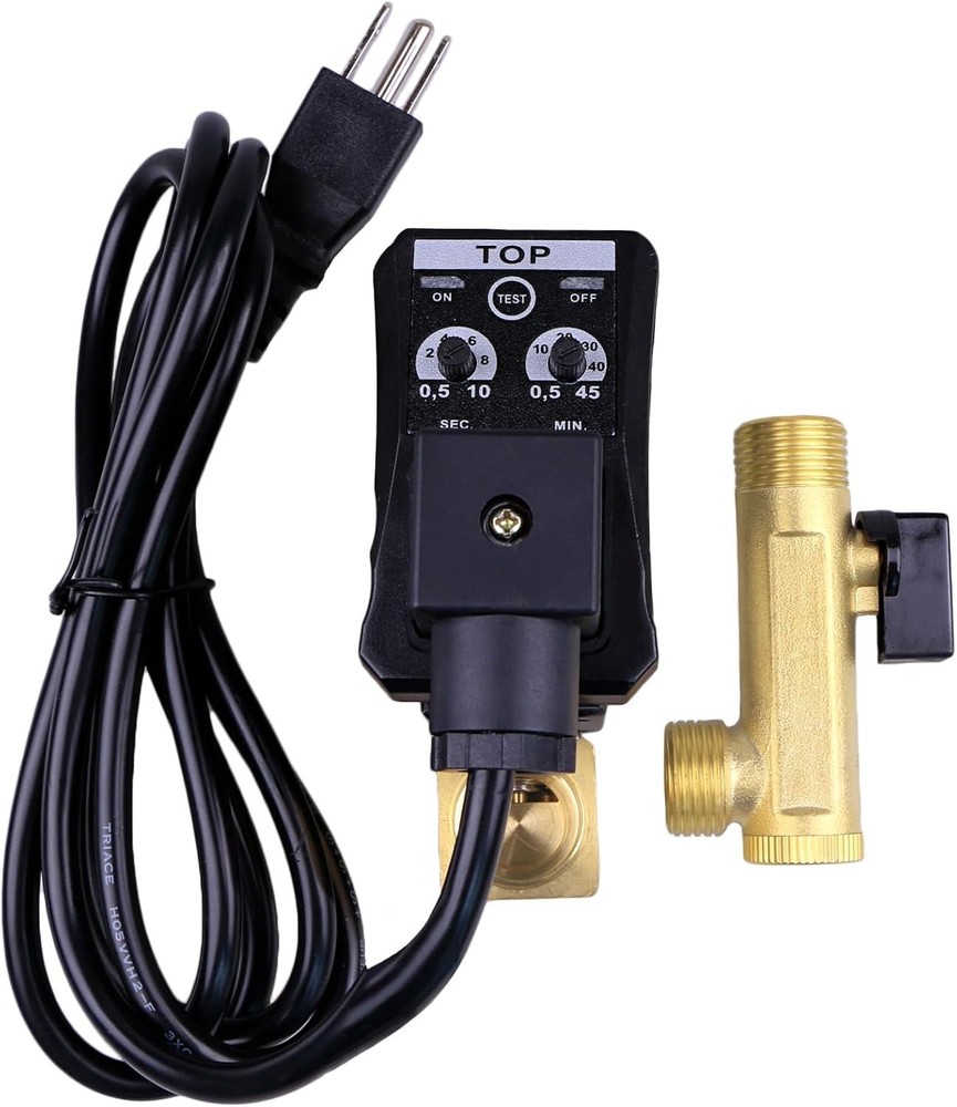 Compact 1/2" Automatic Drain Valve - Brass & Flame Retardant ABS for Air Systems