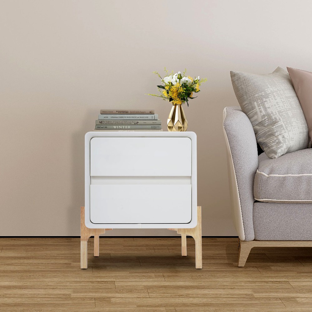 Bedside Table, Storage Bedside Table, Small Bedside Table with 2 Drawers