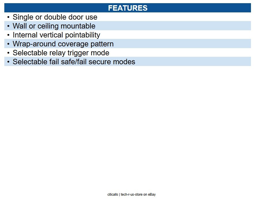 Radionix DS150I Request-to-Exit Motion Sensor, Light Gray