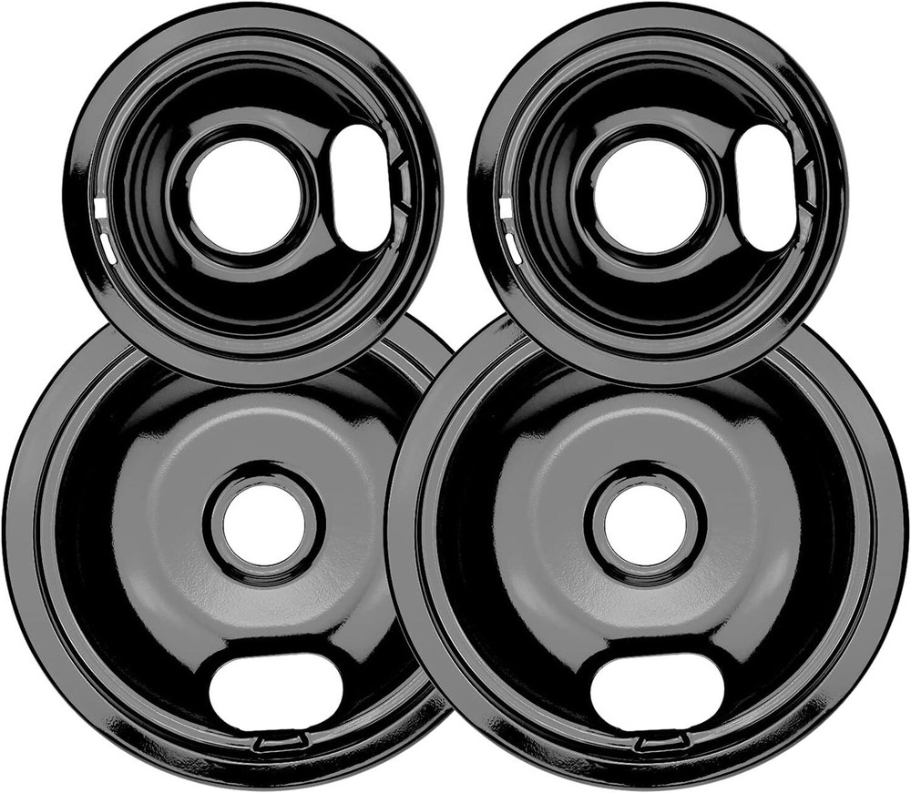 GE L3872XVB Range  Drip Pans (2) 6" (2) 8" (Black)
