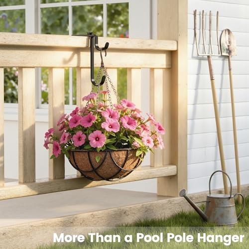 2pcs Double Pool Pole Hooks, Adjustable Thickened Panel Pool Fence Equipment