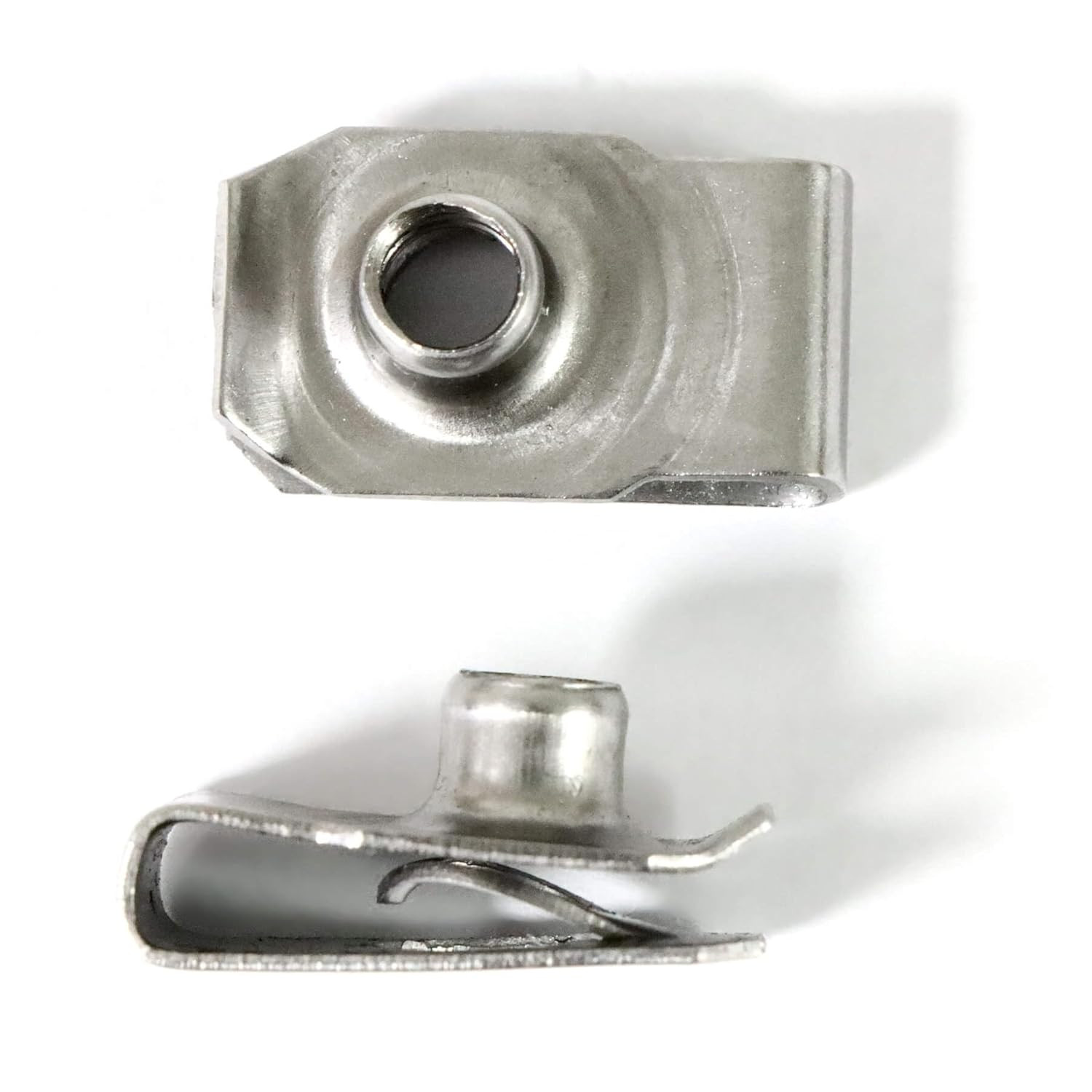 40 Packs 1/4" - 20 Stainless Steel Regular Extruded U Nuts, U Style Clip-on Nut,