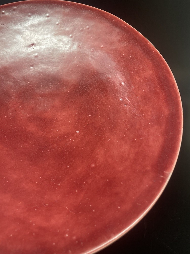 Red Pink Red Ceramic Bowl
