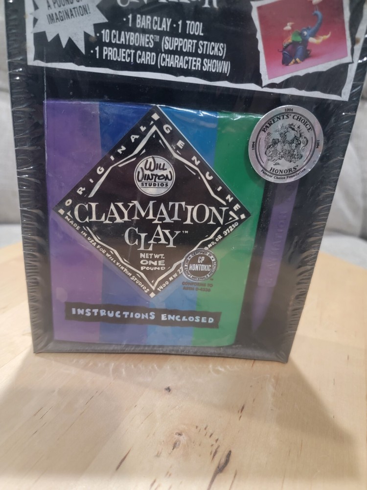 Will Vinton Studios Claymation Clay 1 LB Mixed Colors Fun Pack Elephant w/ Tool