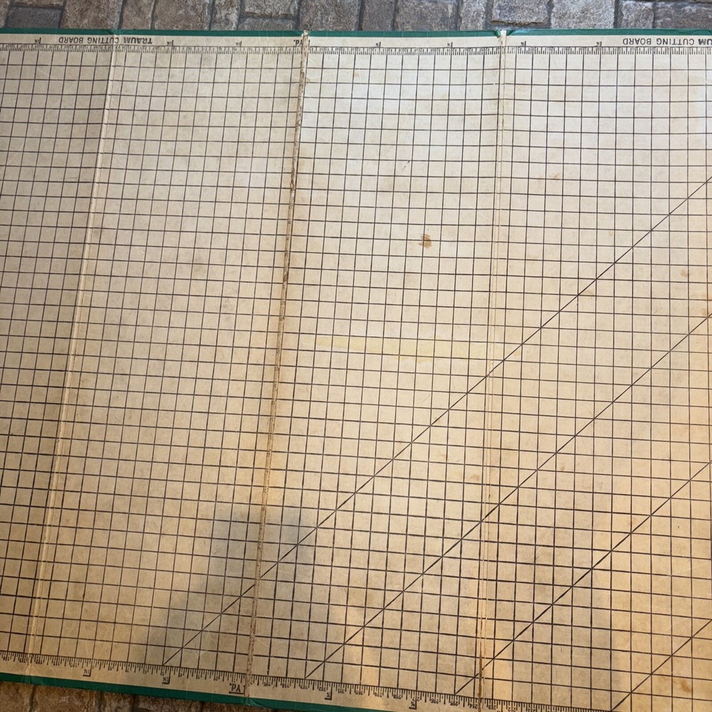 1967 Traum Folding Work Board Sewing Cutting Design Grid 40" × 72"