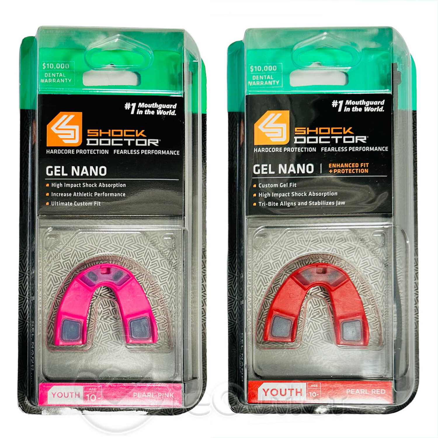 Shock Doctor GEL NANO Convertible Strap/Strapless Custom Mouthguard Youth 10-