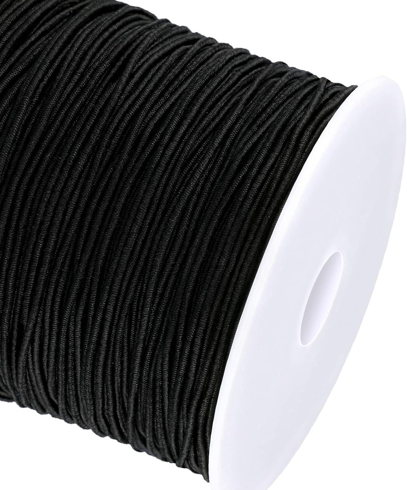 1Mm Elastic String Black Elastic Cord for Jewelry Thread Stretchy String for Bra