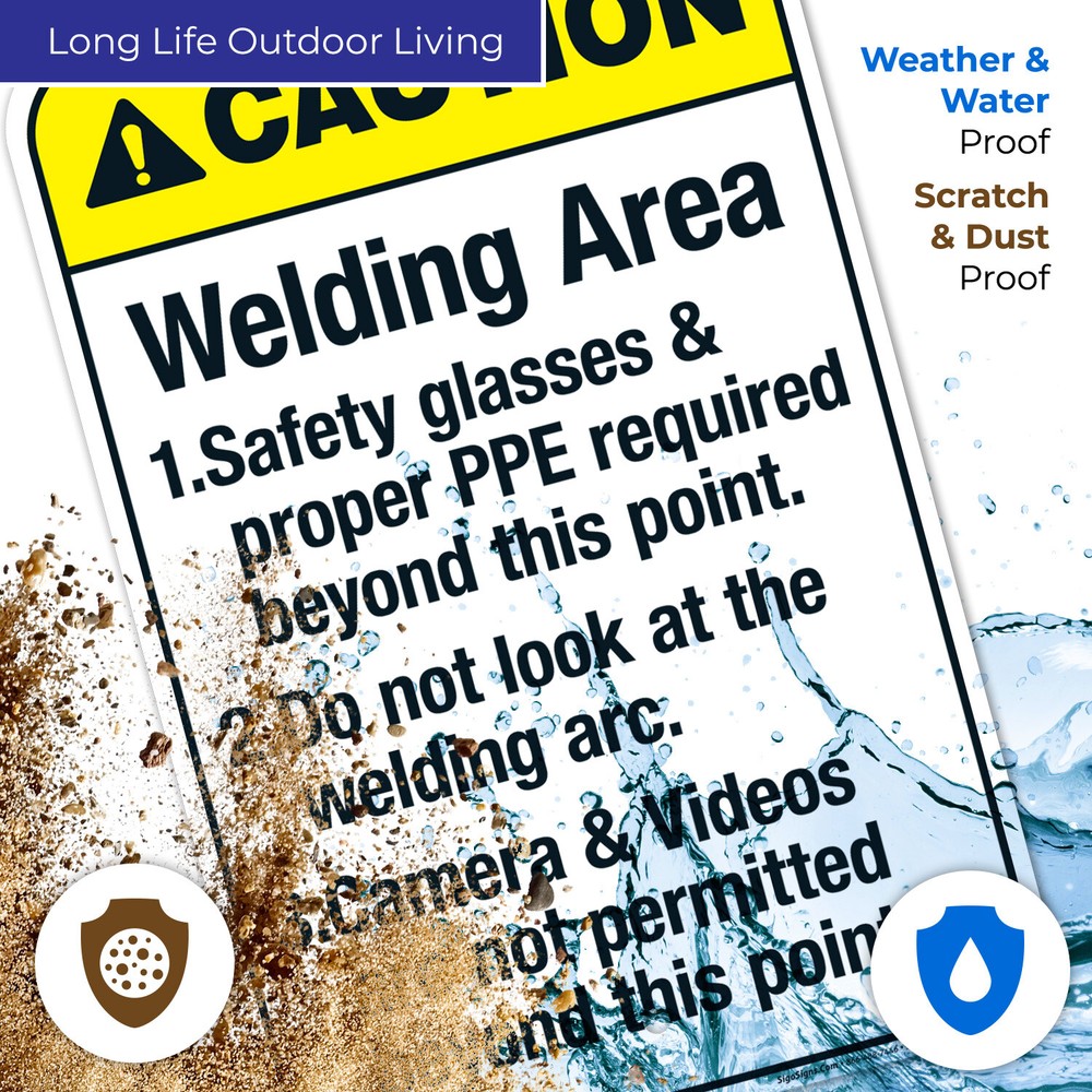 Welding Area Sign, ANSI Caution Sign,