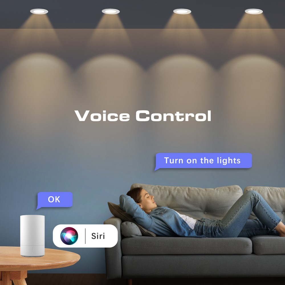 1-4PCS RGB Colour Changing Ceiling Light APP Control 4in Smart LED Ceiling Light