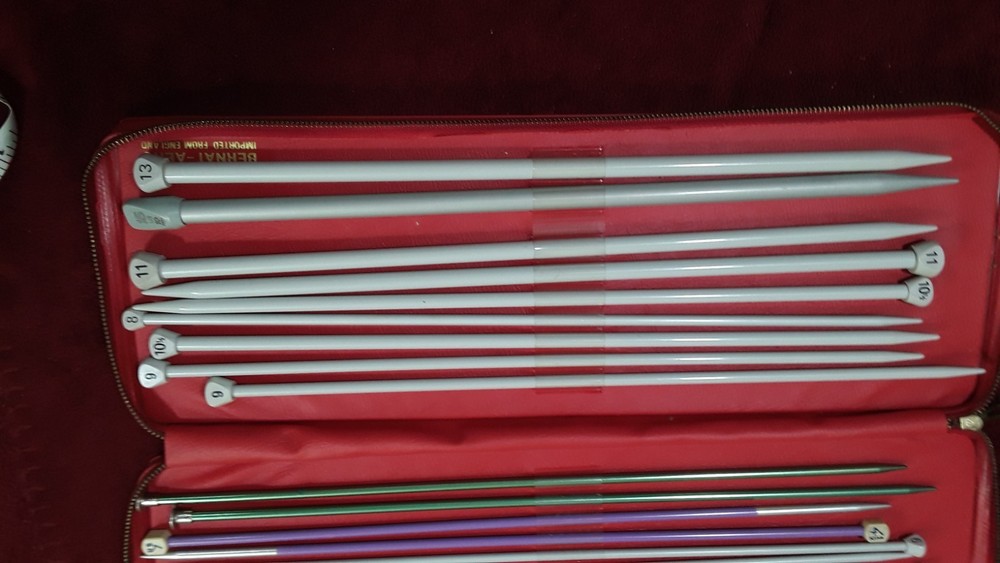 Knitting needles in zipper case