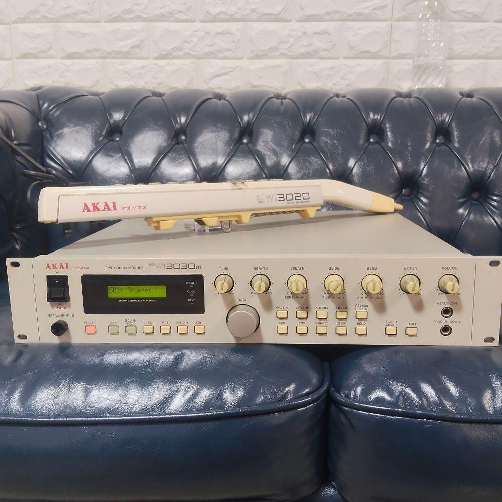 Akai EWI3020 Wind Synth Controller w/ EWI3030m Module Tested Working Japan