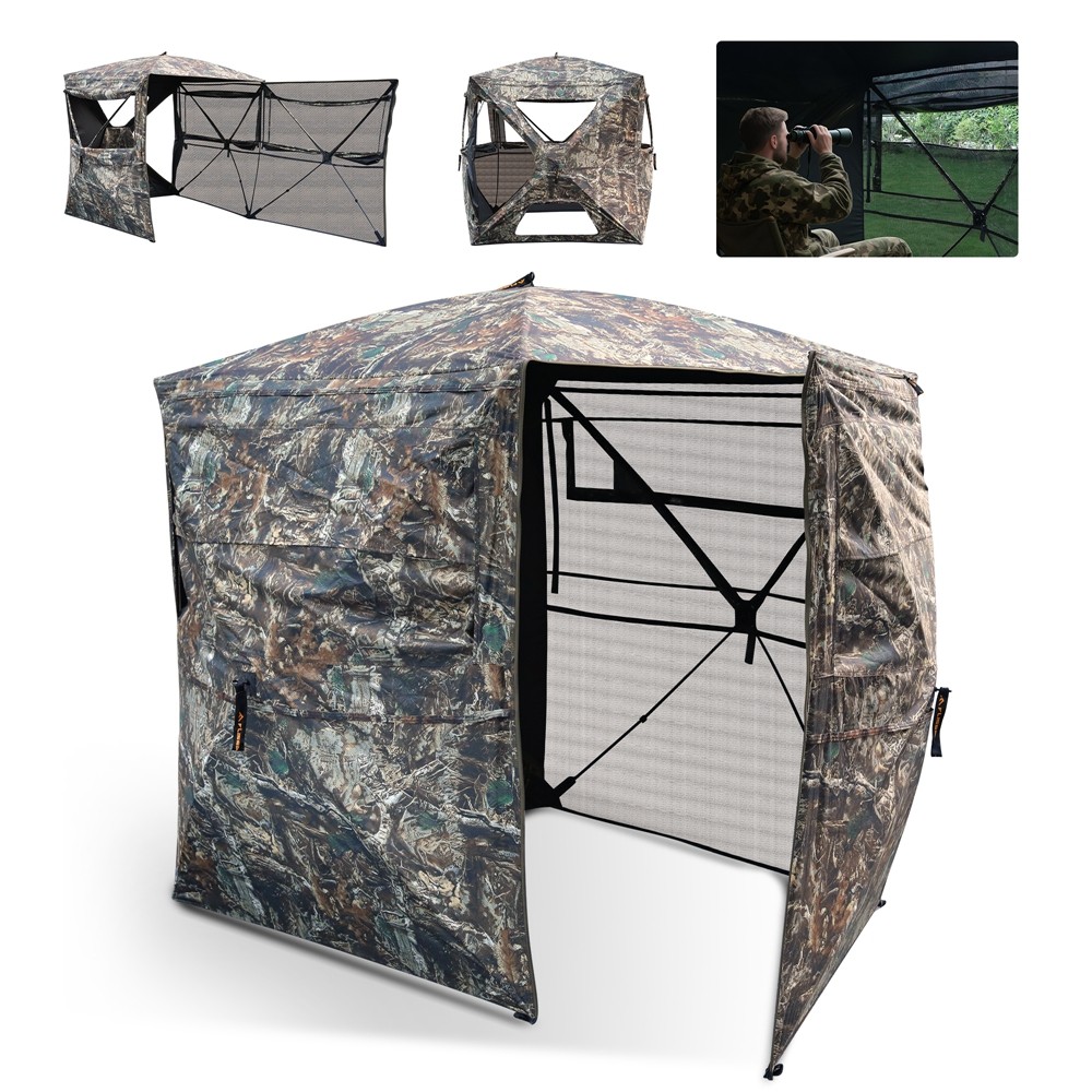 FLISSA NEW Hunting Blind See-Through with Full-Opening Door 3-4 Person 270Degree