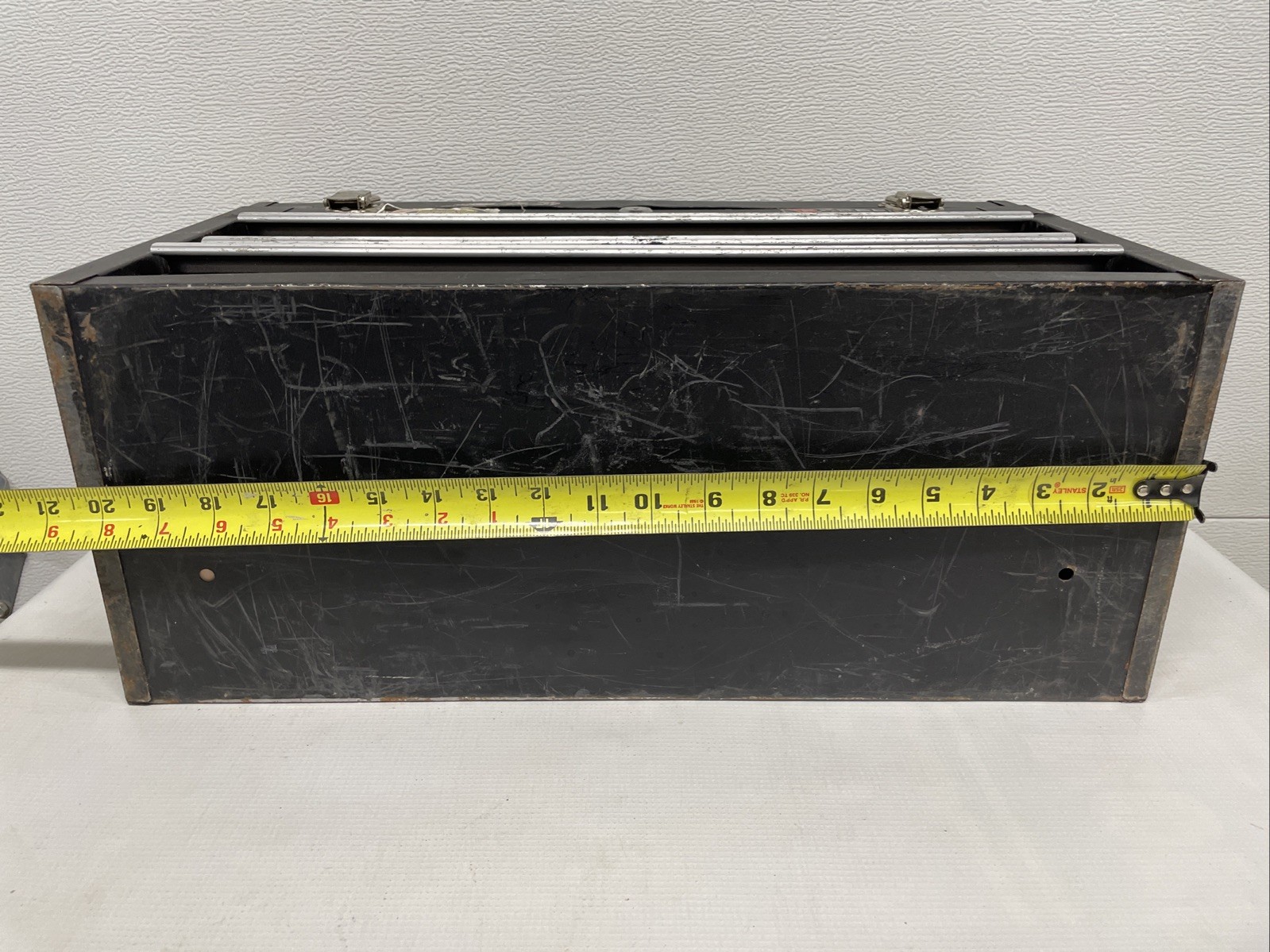 VINTAGE EXCEL 20" STEEL TOOL BOX w/TRAY 3 Drawer Structurally In Good Condition