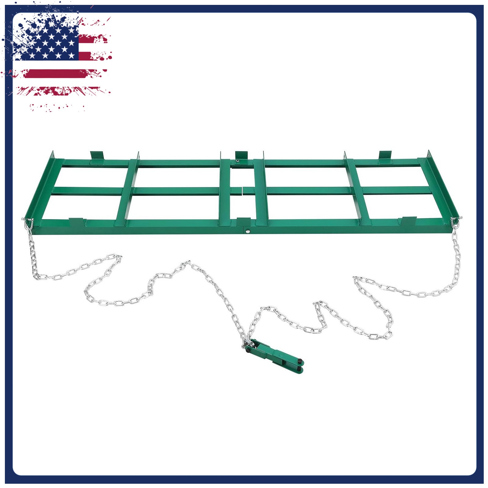 8 FT Drag Harrow Driveway Grader Heavy Duty Tow Behind Lawn Rake for ATV, UTV