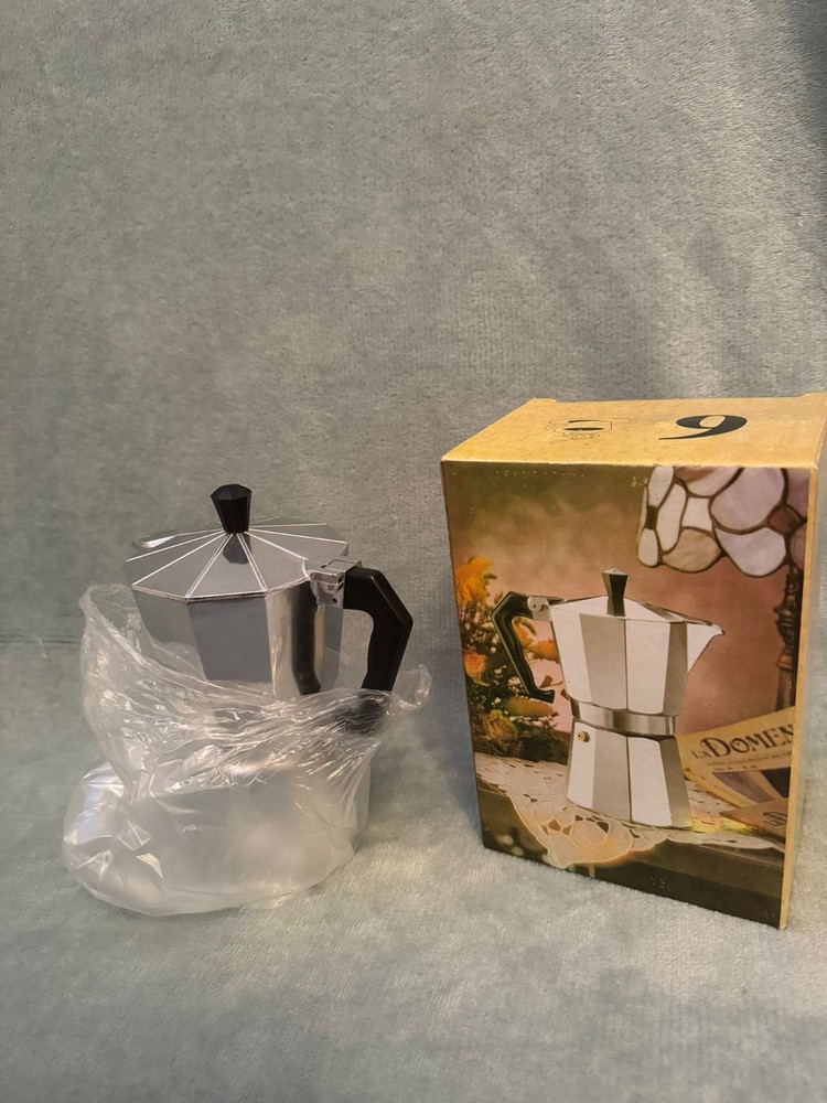 espresso machine coffee 6 cups silver