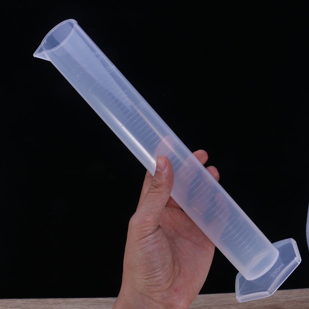 5 Pcs Graduated Measuring Cylinders Plastic Transparent For Laboratory Testing