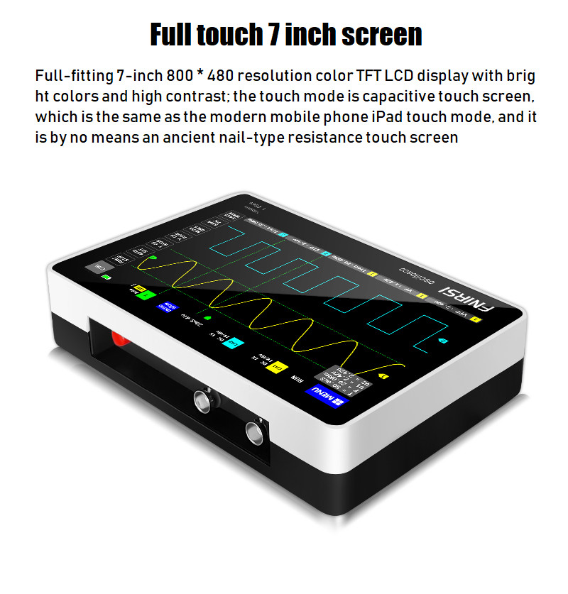 FNIRSI 1013D Dual Channel Touchable Panel Oscilloscope Mini 7" Touch Panel 2CH