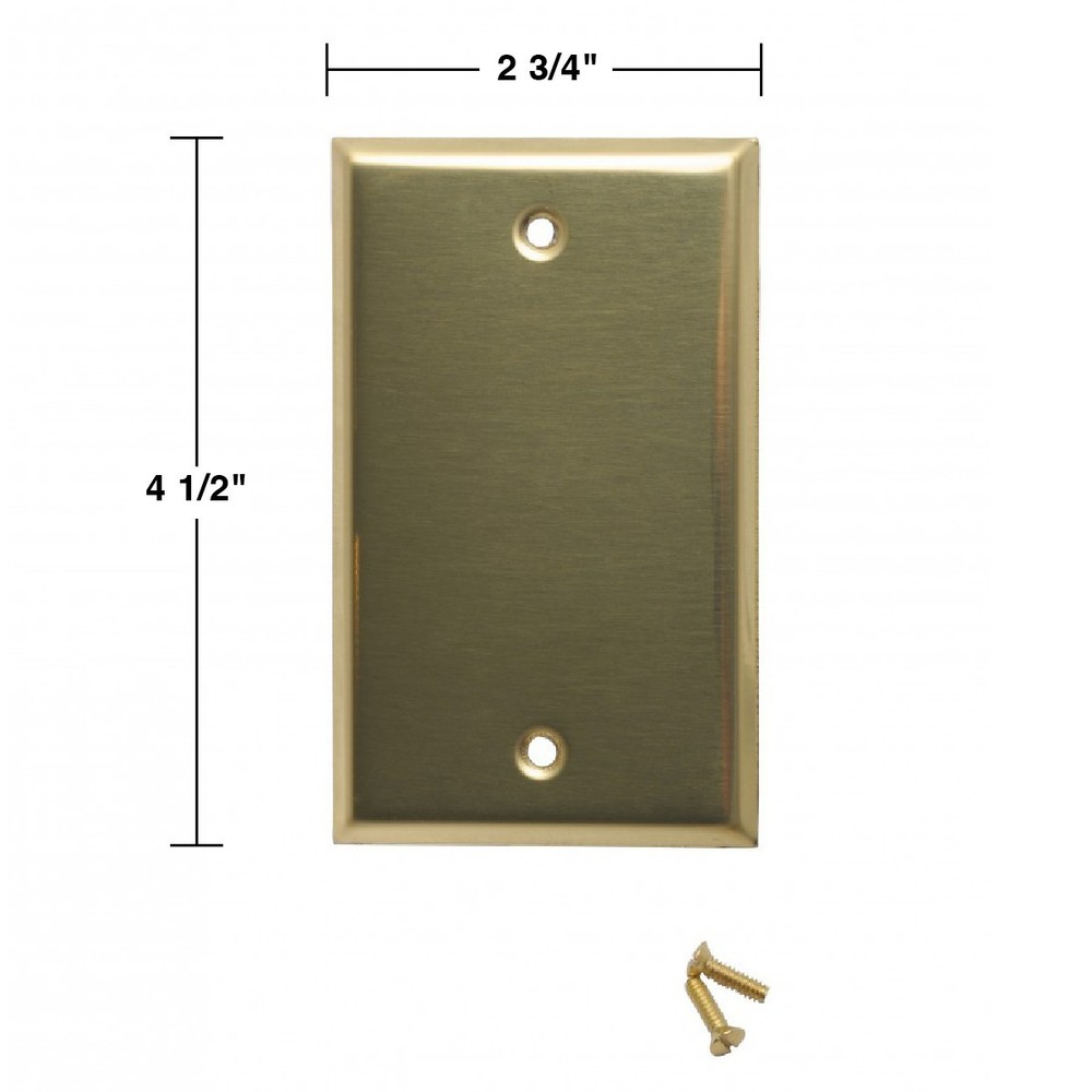 Switch Plates Bright Solid Brass Single Blank | Renovator's Supply