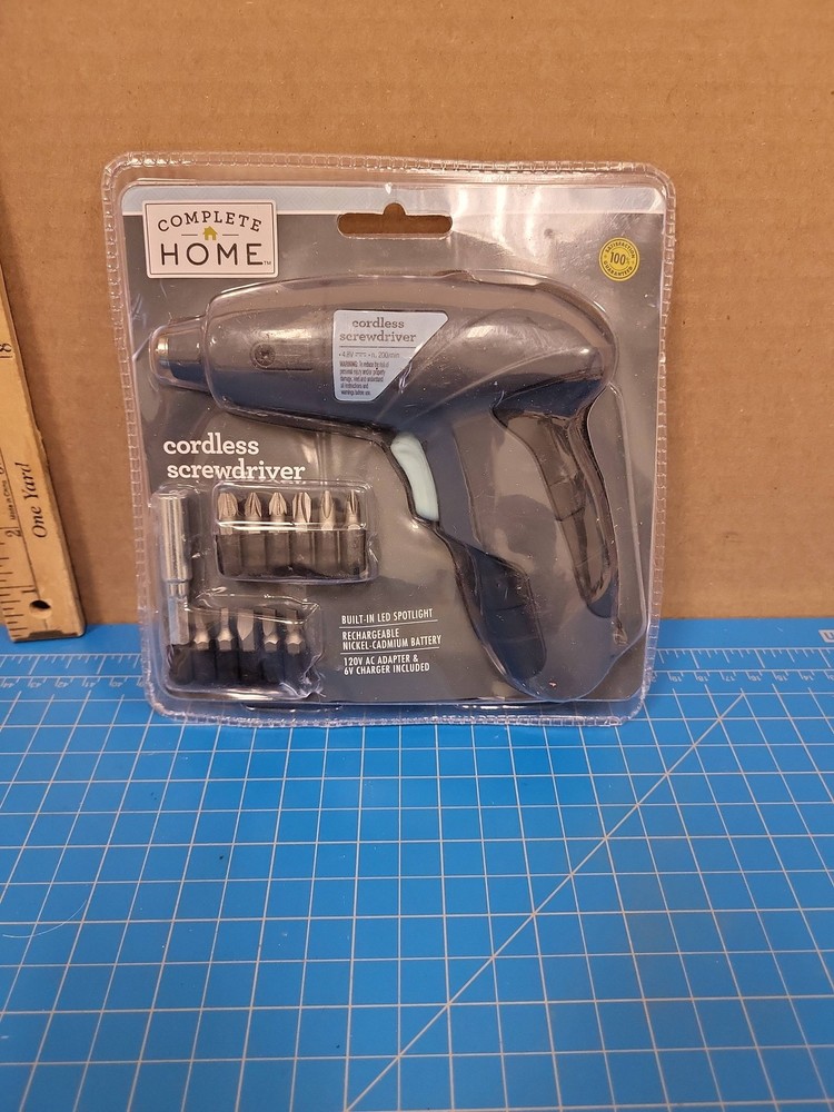 Complete Home Cordless Screwdriver Rechargeable Battery Power Tool Driver Bits