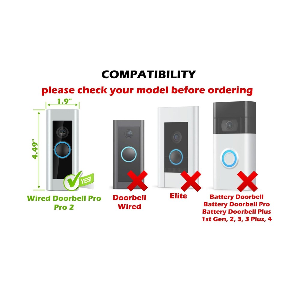 | Wedge Compatible with RingPro & RingPro 2 Video Doorbell | Angle ... Fast Ship
