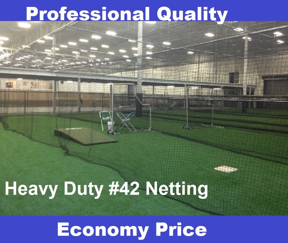 Baseball Batting Cage Net Netting #42 (54 ply)  HDPE 12' x 14' x 70' Heavy Duty